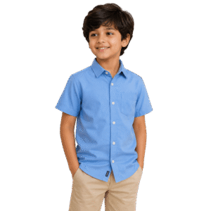 Boys Casual Cotton Shirt – Ocean Blue
