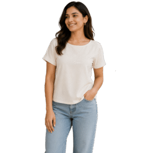 Women’s Casual Cotton Top – Soft Ivory