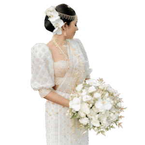 Women’s Kandyan Osariya – Pearl White Elegance