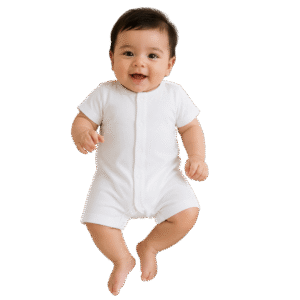Baby Cotton Romper – Little Cloud White