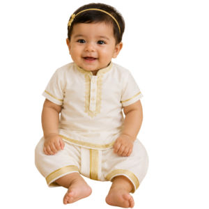Baby Traditional Outfit Set – Pearl Gold Charm